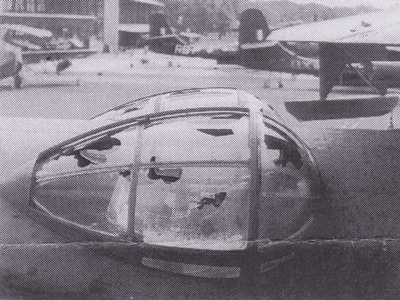 hail damaged observation window hail damaged observation window