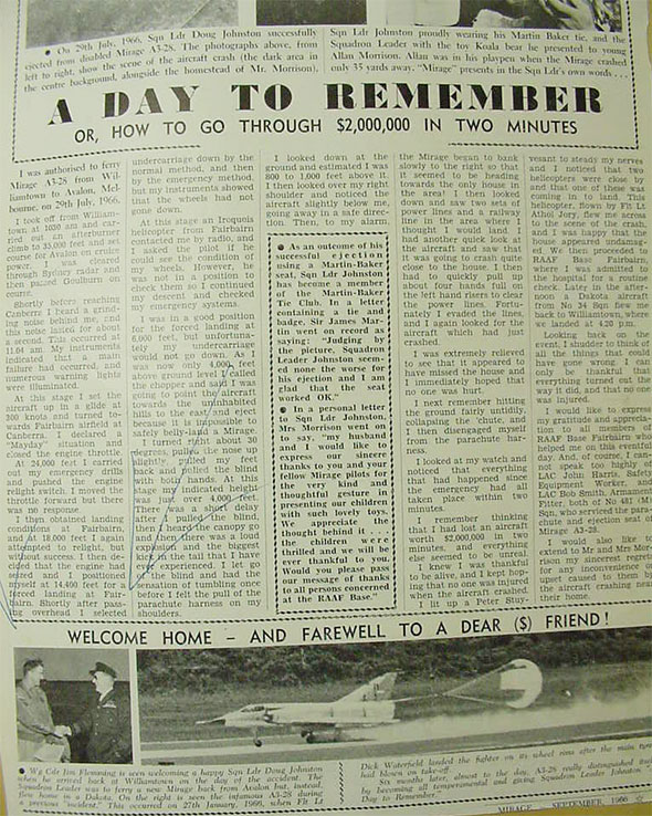 Mirage A3-28 accident story....