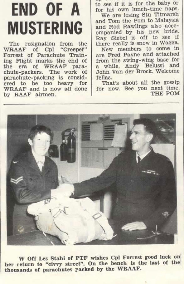 End of the WRAAF parachute packers